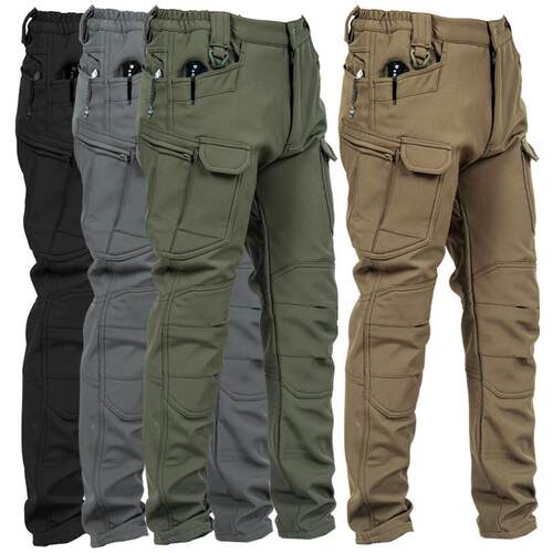 Men's Fleece Lined Winter Waterproof Work Pants with Pockets