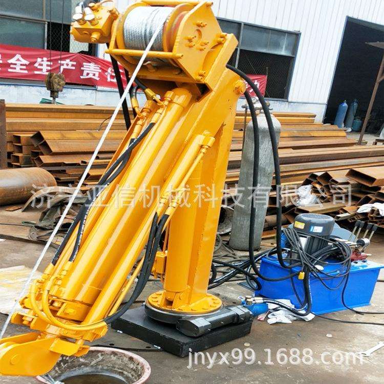 济宁小型折臂吊厂家 小货车安装微型折叠吊运机 2吨液压固定吊机