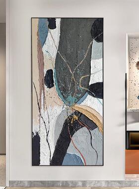 厚DY22006B理纯手绘抽象油画入户店玄关装饰画简约彩色别墅酒背肌