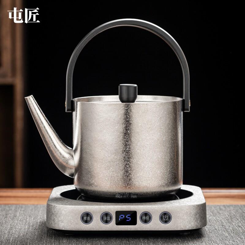 纯手工钛茶具烧水壶中式功夫泡茶壶保温黑晶炉煮水套装养生冲茶器