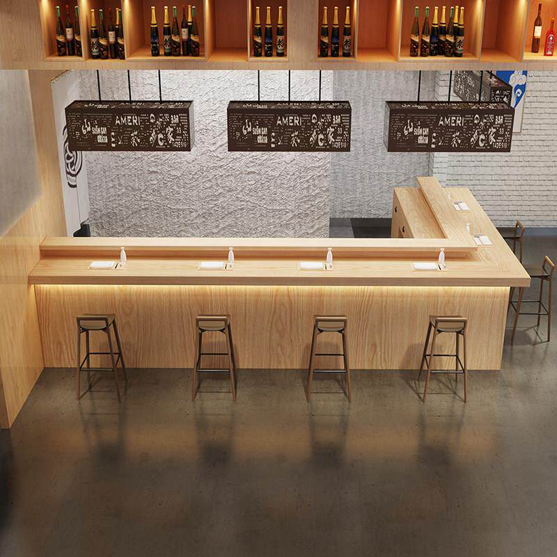 定制日式居酒屋料理寿司餐吧台酒吧咖啡饭厅开 放式吧台桌收银柜