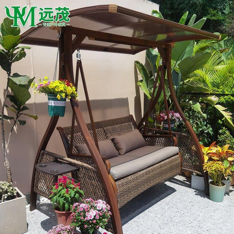 远茂户外秋千庭院花园吊床大人家用院子室外双人秋千铝合金高端