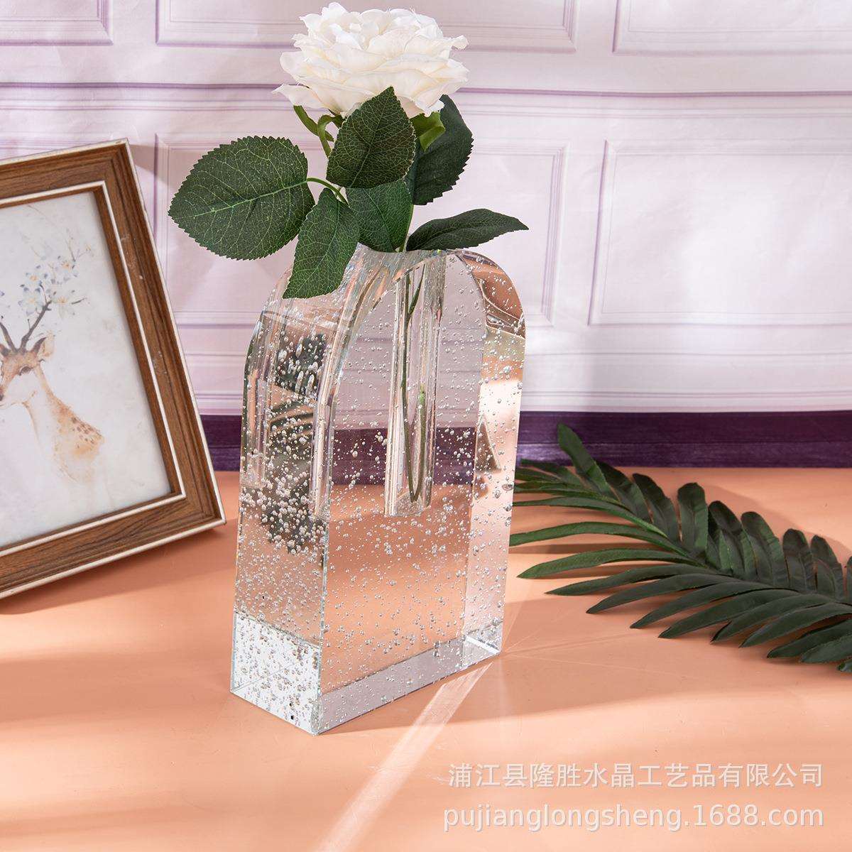 简约北欧风格气泡摆件磨砂家居装修摆件弧形气泡拱形台阶花插花瓶
