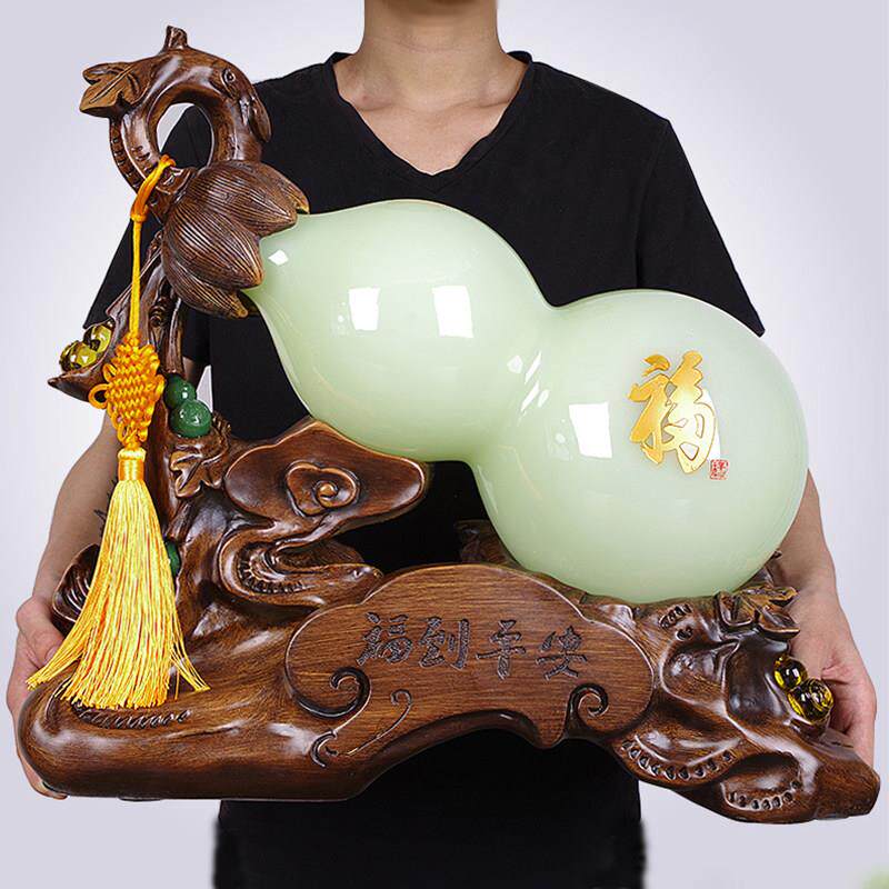 玉葫芦摆件福禄招财风水家居饰品博古架酒柜玄关工艺乔迁新居礼品