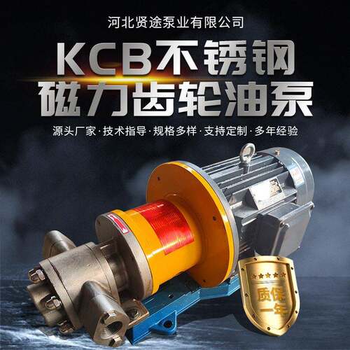 厂家供应齿轮抽油泵304工业用输送泵KCB83.3电动不锈钢磁力齿轮泵