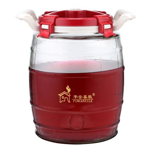 现货加厚玻璃密封罐储酿器 酵素桶储物罐自动排气日期盘发酵罐