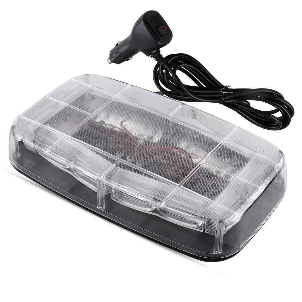 48led汽车吸顶爆闪灯迷你短排警示灯强磁吸盘频闪光车顶灯12-24v