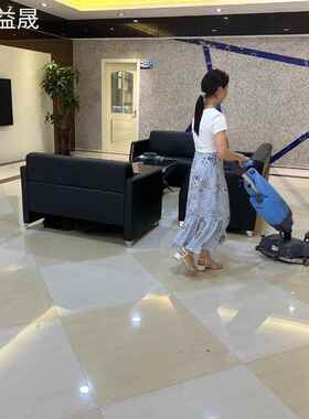 手推式小型洗地机商用学家用酒店餐厅校UIU地厂工工业拖机吸拖一