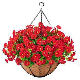 春季前门家居仿真牵牛花吊蓝挂件装饰花篮花环酒店场地布置