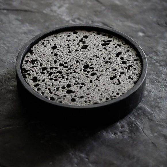 养壶座功夫茶道茶具配件乌金石干泡台火山岩盖板储水壶承湿泡托盘