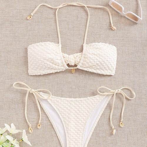 Women'S Two-Piece Bikini Set, Shell Design Simple Fashion