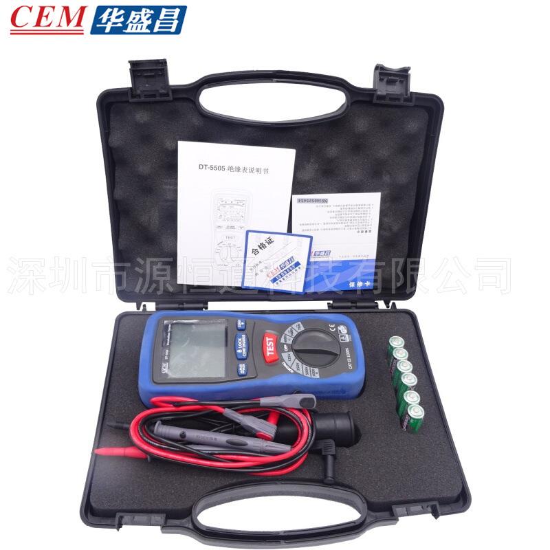 CEM华盛昌数字绝缘表用于电器设备及绝缘材料的电阻测量DT-5505