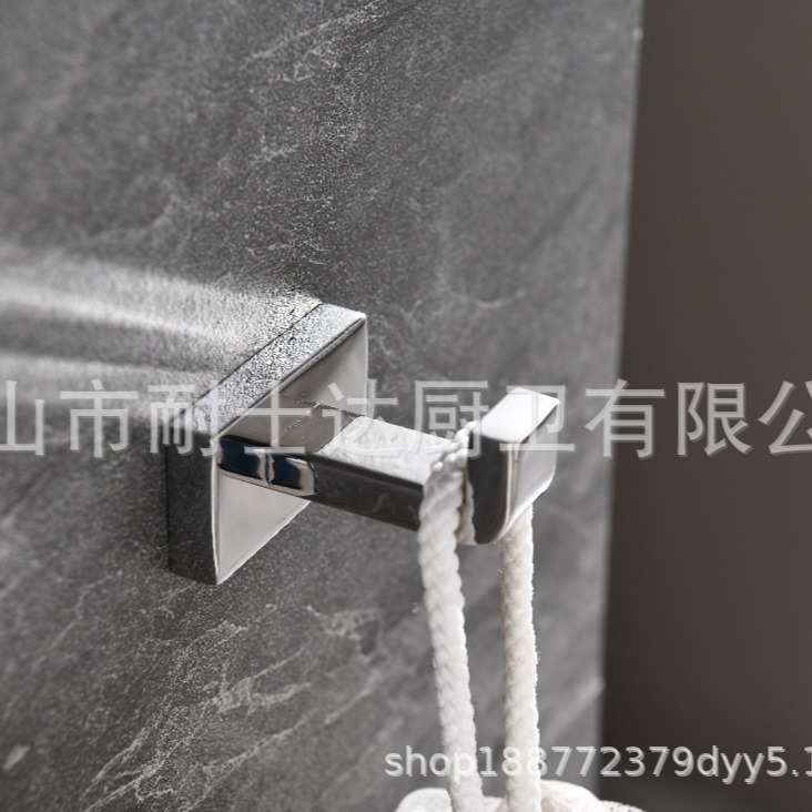 厂家直销304不锈钢黑色浴室双钩挂衣钩 酒店宾馆浴室门后钩衣帽钩