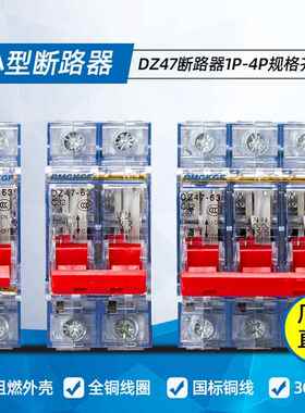 上海人民过载保护器DZ47小型断路器10A16A25A32A40A63A空开透明壳