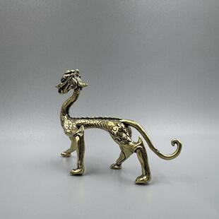 做旧铜器赤金走龙摆件古玩收藏铜青龙神兽摆设