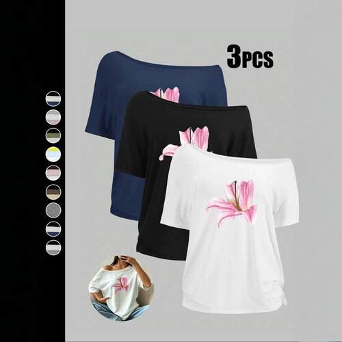 Womens Solid Color Tee Casual Basic Short Sleeve Tshirt for