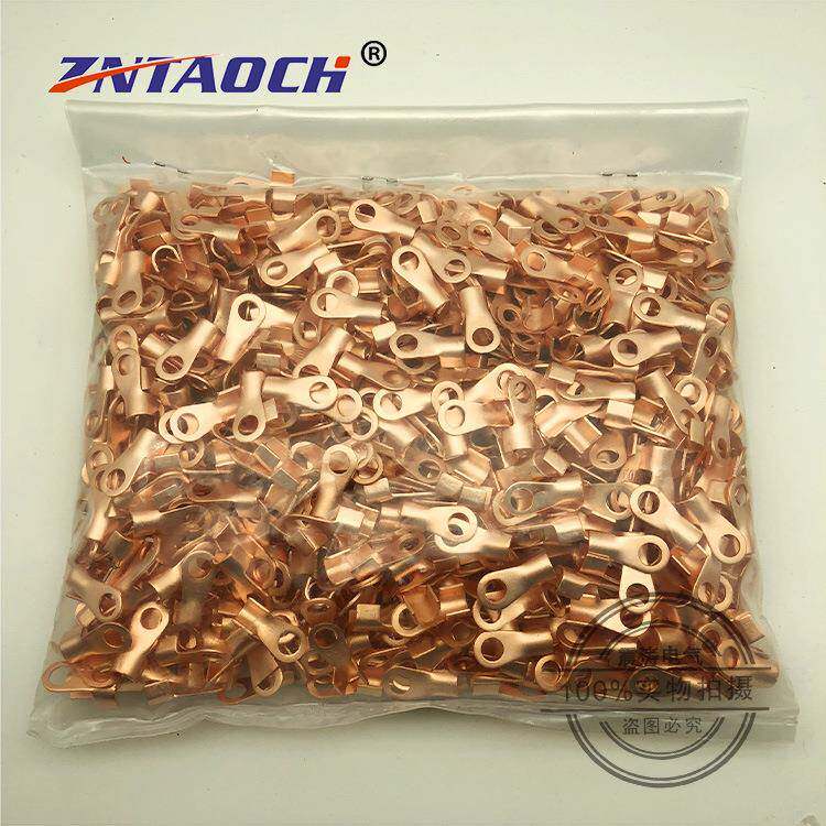 A级OT开口鼻20A铜鼻子 接线端子1000只冷压端子铜线耳紫铜孔径6.2