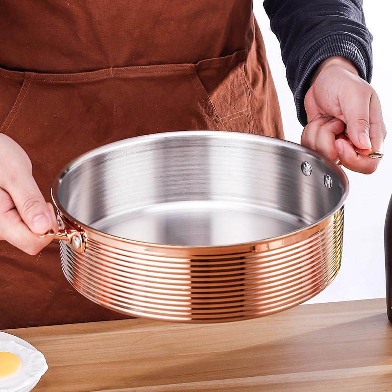 不锈钢牛肉火锅锅具商用电磁炉汤锅三层钢椰子鸡锅打边炉火锅盆
