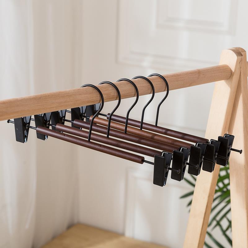 高档榉木架宽肩欧挂简约黑白色铁木北无痕衣子家用衣橱柜衣裤夹大