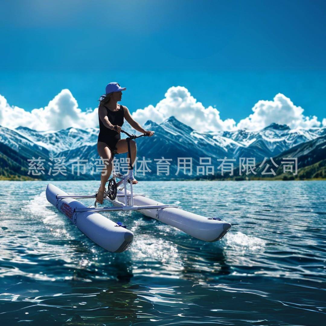 景区亲子项目单人水上自行车圆浮筒设备充气船亲子水上项目