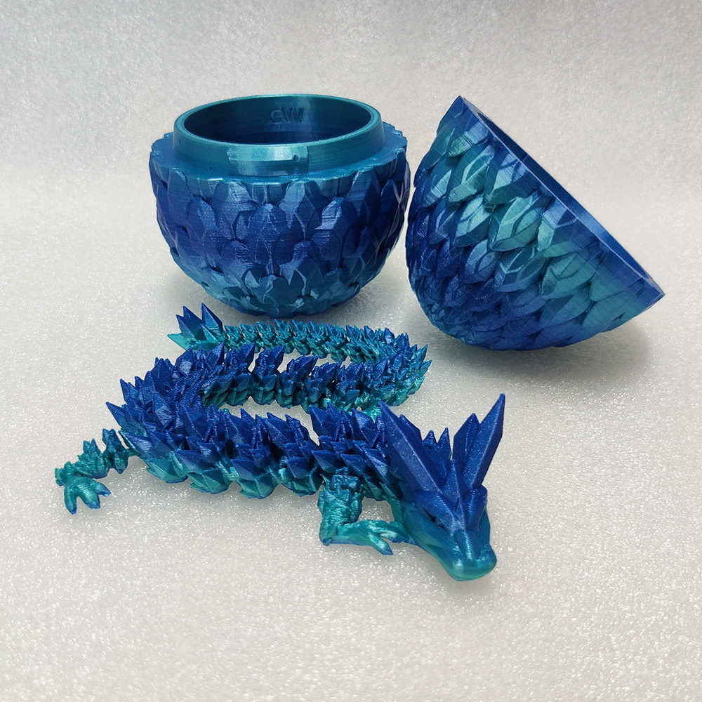 热销tiktok3D打印的水晶龙和龙蛋可以活动关节的中国龙铰链龙