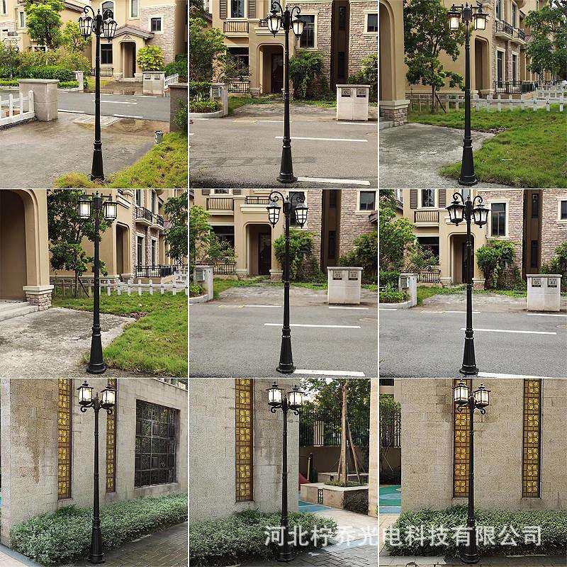 欧式复古双头庭院灯3米4米led小区路灯花园别墅景观灯家用高杆灯