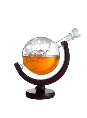 现货跨境创意帆船造型玻璃酒瓶威士忌洋酒瓶高端礼物摆件
