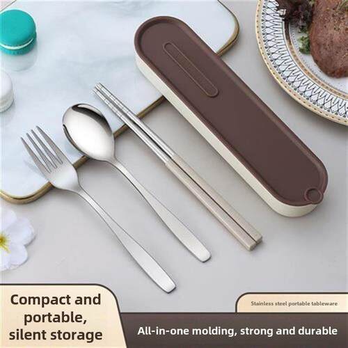 chopsticks and spoon set student fork carry adult portable