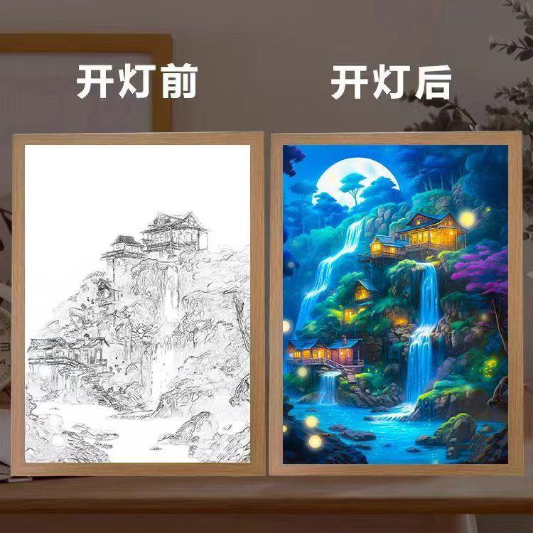 XZL喷双喷4060灯光画UV平打印板机亚头克力板uv数码墨彩印机工厂