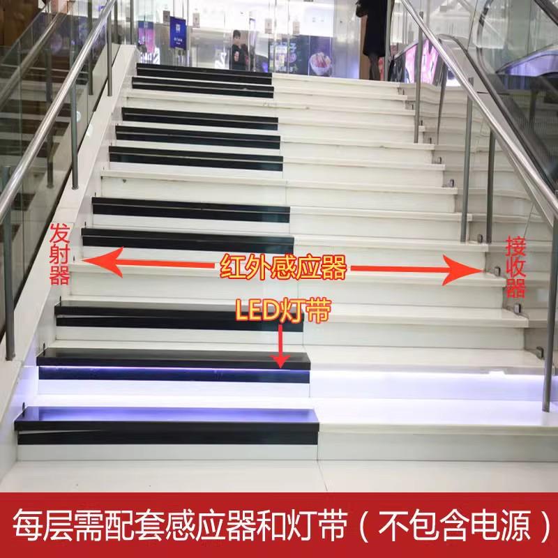 网红钢琴楼梯台阶灯条踏步感应器led灯带24V人体智能带音乐嵌入式
