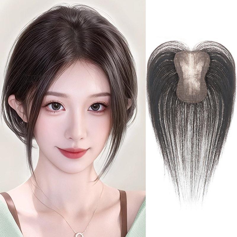 【无需发卡】假发片女头顶补发块轻薄无痕隐形增发量魔术贴补发块