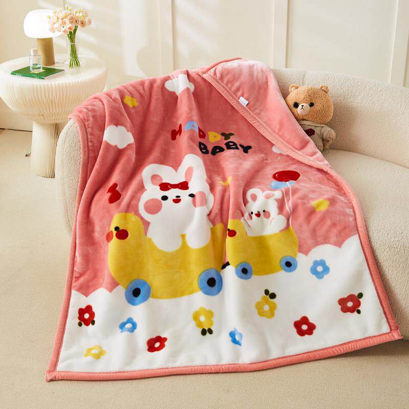 可爱儿童毛毯被子双层冬季加厚云毯婴儿宝宝幼儿园秋冬午睡小毯子