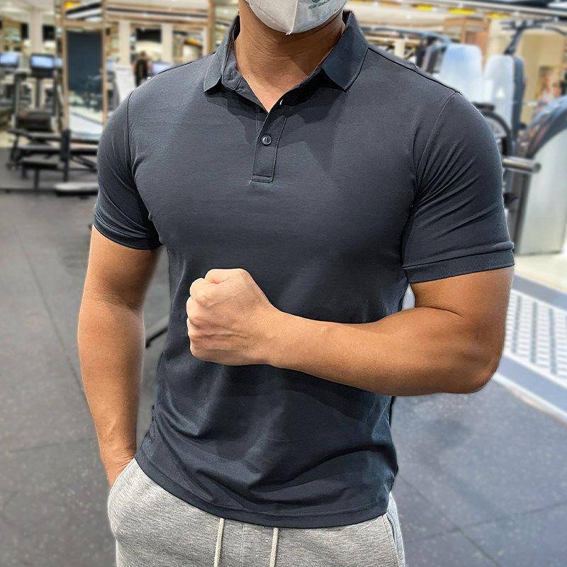 修身2026夏季新款男款休闲潮流POLO衫男运动健身透气T恤翻领短袖