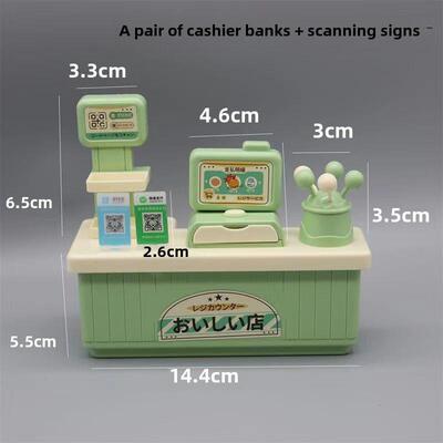 迷你超市仿真收银台收银机棒棒糖零食架模型娃娃屋摆件过家家玩具