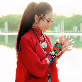 杨丽萍同款护腕中国风云南原创民族风刺绣花手套，指复古饰品女帆布