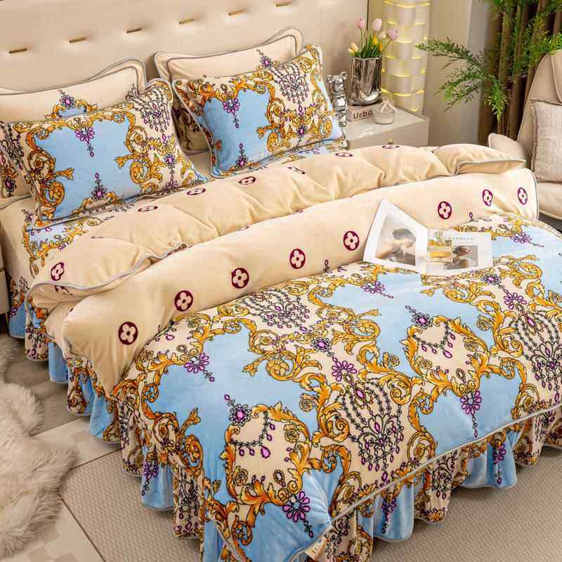 正品冬季双品面厚牛奶绒四件套珊加兰瑚绒床上用床单法绒冬天加绒