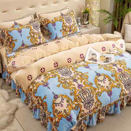 正品冬季双品面厚牛奶绒四件套珊加兰瑚绒床上用床单法绒冬天加绒