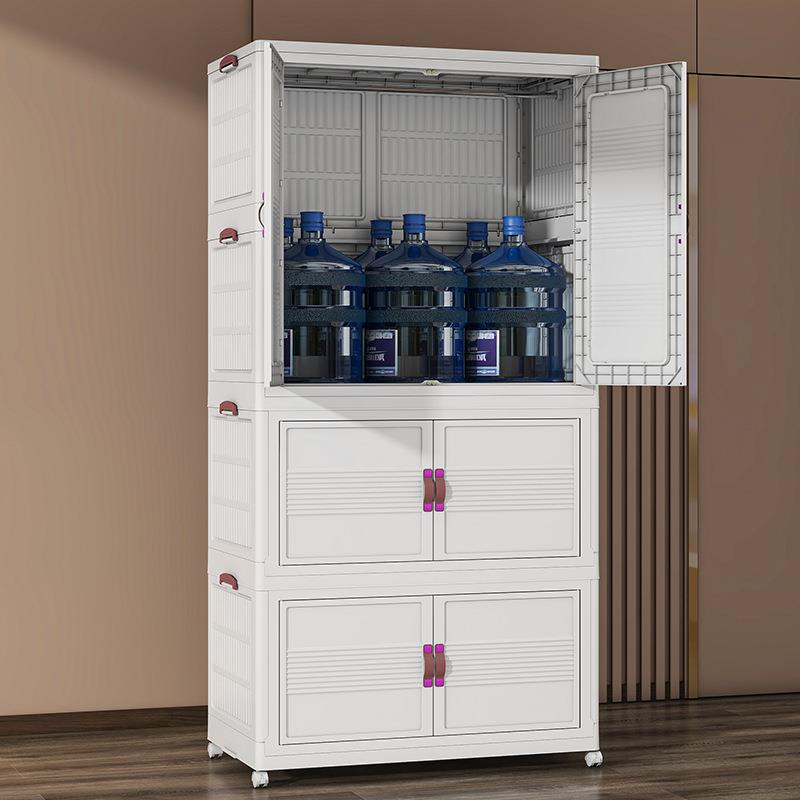 2储5新透款收纳柜家用明可视磁吸开合双开门YP702-70加厚PP年物柜图片