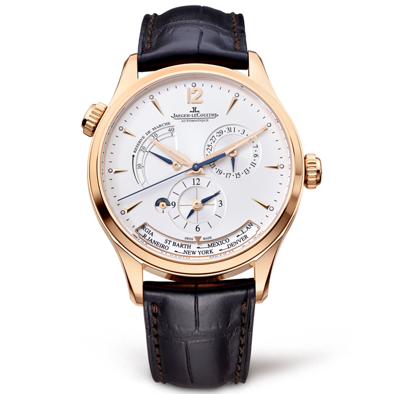 [9.8新]积家大师系列18K玫瑰金自动机械世界时手表男1422521