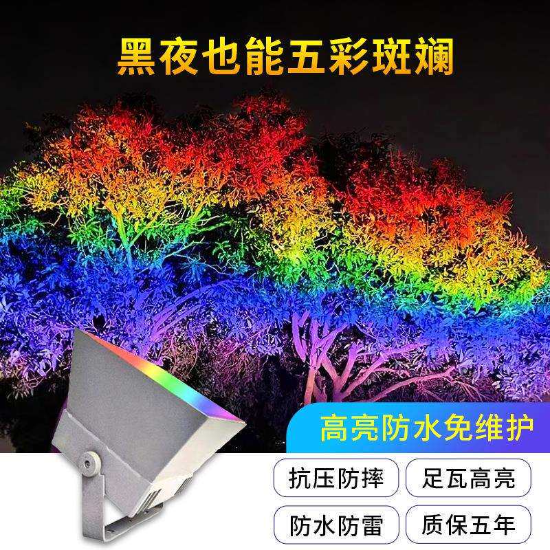 彩虹投光灯LED夜景灯光染色灯景区氛围照树灯户外灯七彩景观灯