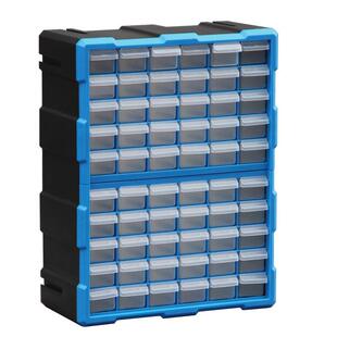 蓝色组合收纳柜抽屉式 器件工具塑料收纳盒分类可壁挂 零件盒螺丝元
