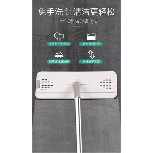 拖把家用一拖净2024新款免手洗托布拖地墩布不锈钢旋转平板美
