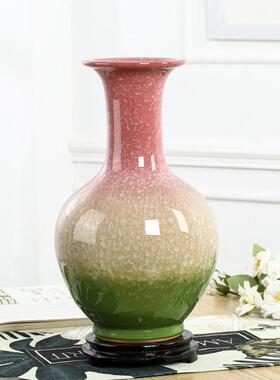 景德镇陶瓷器彷古官窑三色中式家居插花花瓶桌面工艺礼品摆饰装饰