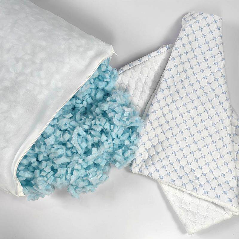 竹纤维碎海绵枕头纯色慢回弹切粒记忆绵枕头QUEEN码单面凉感竹枕