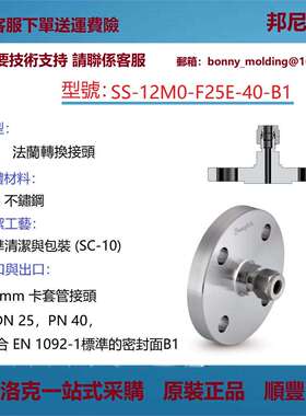 SS-12M0-F25E-40-B1世伟洛克Swagelok不锈钢EN法兰转换接头