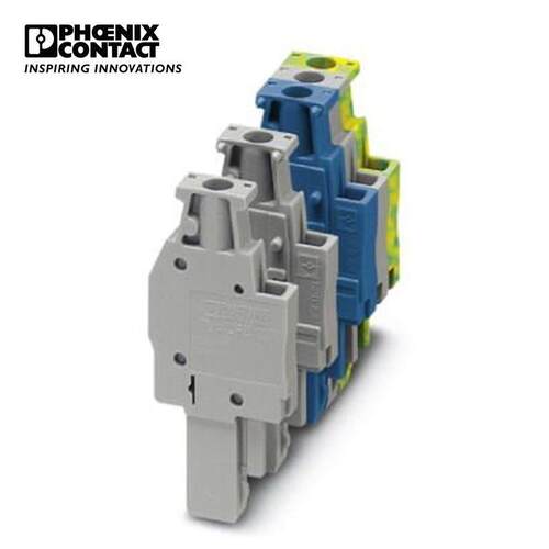 菲尼克斯接线端子针式插头1位蓝色螺钉连接-UPBV2,5/1-LBU