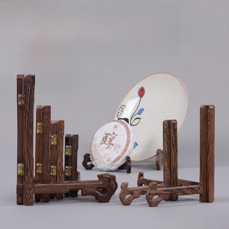 普洱茶架 鸡翅木实木茶架茶托茶饼支架 茶叶架子茶展示架茶具配件