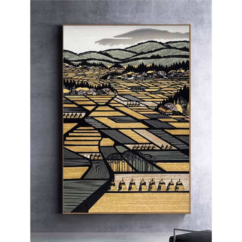 艺术古风日式卧室壁画挂画田园图客厅挂画抽象派名宿居酒屋装饰画图片