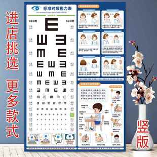 视力表标准医用儿童家用视力表国际标准贴画对数测近视眼睛度数
