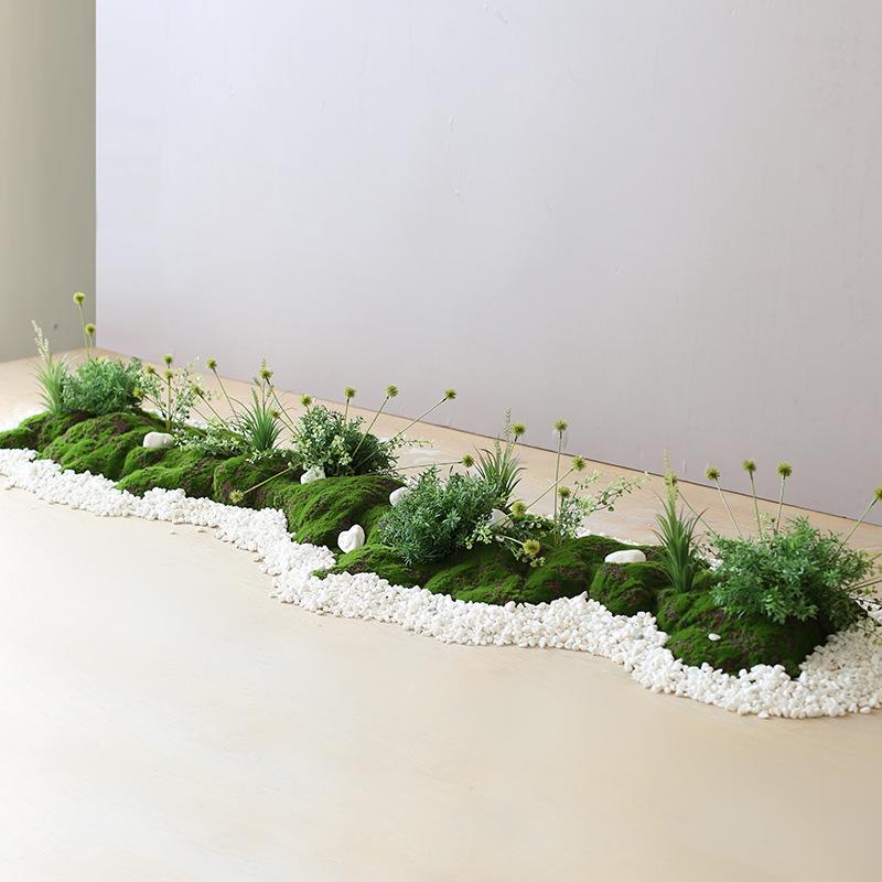 仿真绿植会议桌花长条餐桌装饰花槽假植物青苔摆花餐厅隔断花草